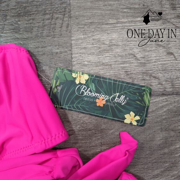 Blooming Jelly Cross Front High Waist Bikini Swimsuit Size L - Picture 4 of 7
